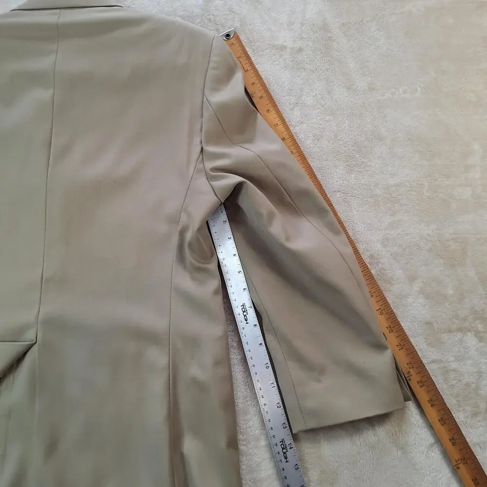 Lauren Ralph Lauren Suit Jacket Mens 40 Short Beige Wool Single Vent 3 Btn